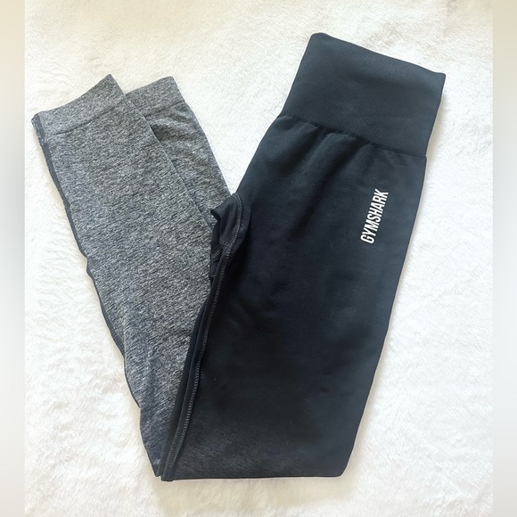 Gymshark Adapt Ombre Seamless Leggings - Black/Black Marl, Sz XS - Picture 1 of 5